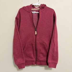 Cat & Jack Burgundy Zip-Up Hoodie Boys Size Small 6/7